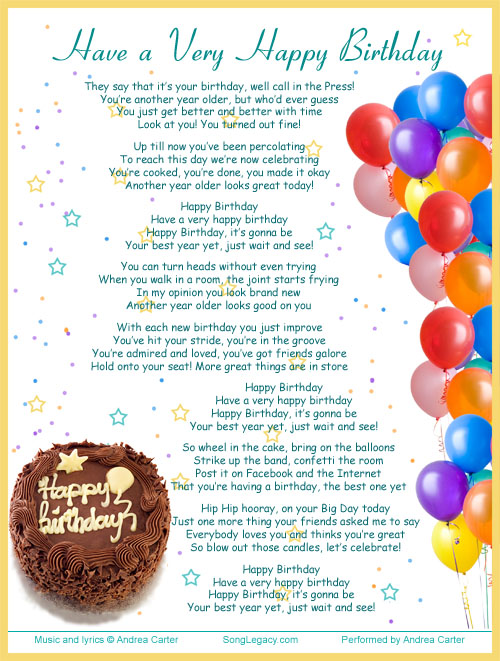 Have A Very Happy Birthday - Original birthday song from Song Legacy