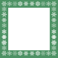 Snowflakes on green border, CD jacket cover for Christmas personalized song