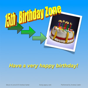 CD cover for original 15th Birthday song  for a boy
