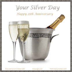CD cover for original  25th anniversary  gift song, Your Silver Day
