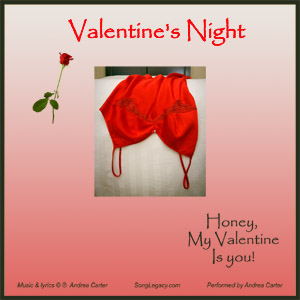CD cover for original romantic valentine song Valentine's Night, by Andrea Carter